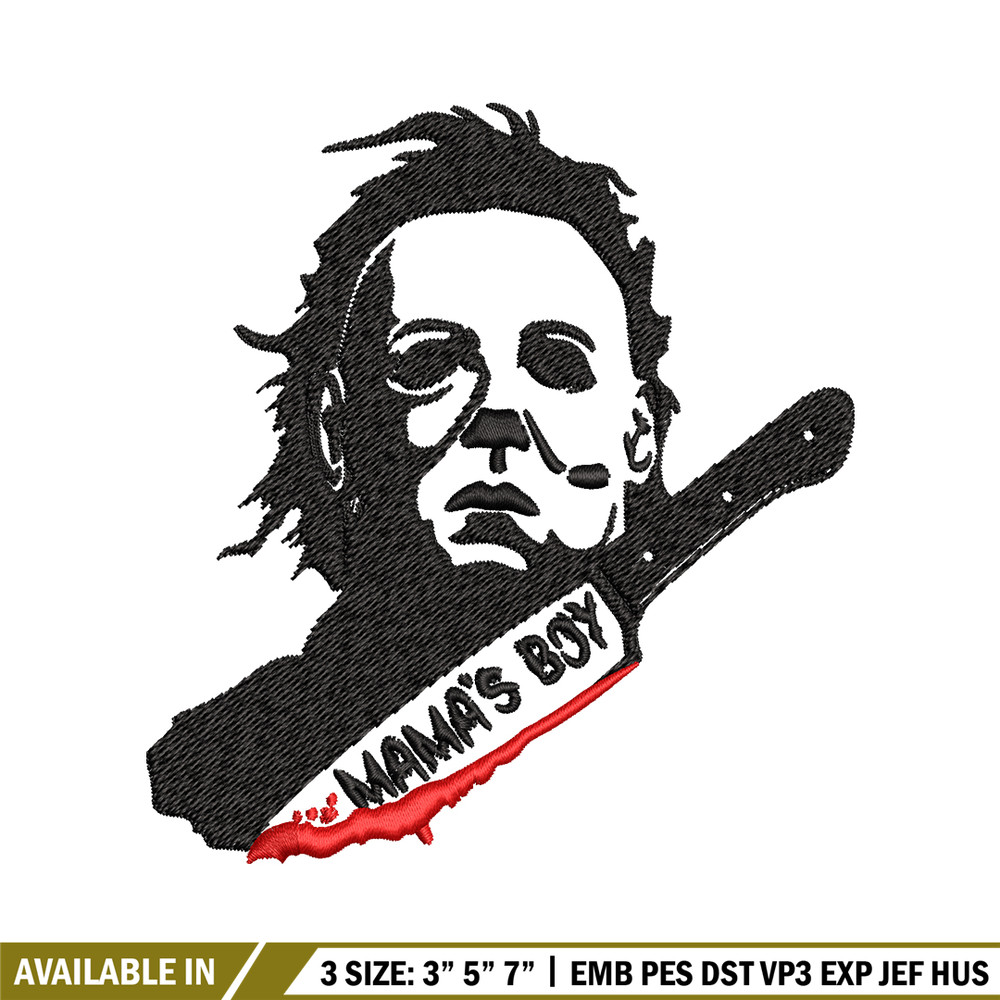 Mama's Boy Embroidery design, Michael Myers Embroidery, Embroidery File, Halloween design, Digital download..jpg