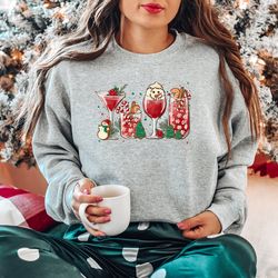 christmas wine sweatshirt png, christmas spirits sweatshirt png, christmas prosec shirt png, christmas glasses shirt png