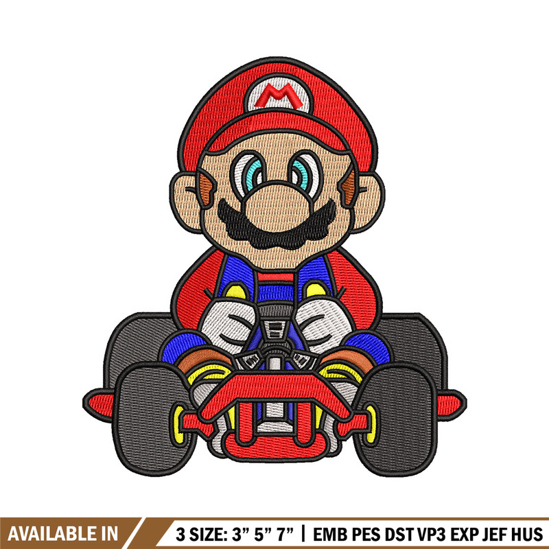 Mario car embroidery design, Mario embroidery, Embroidery file, Embroidery shirt, Emb design, Digital download.jpg