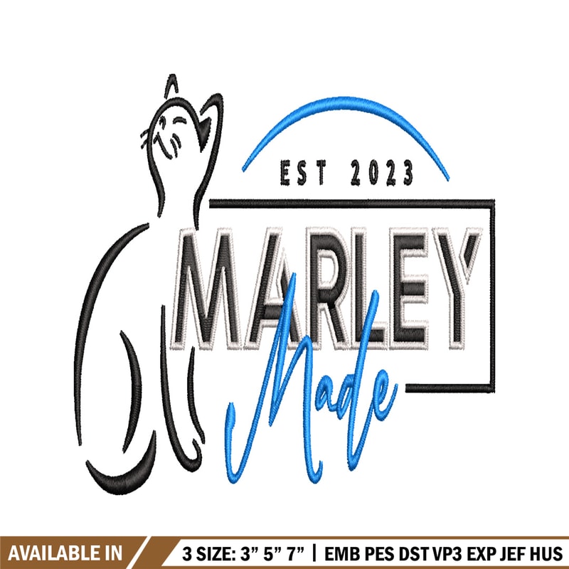 Marley Made embroidery design, Marley Made embroidery, logo design, Logo shirt, embroidery file, Digital download.jpg