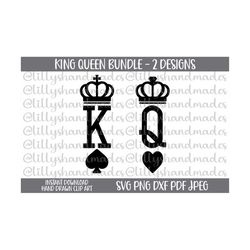 king and queen svg, king queen svg, king and queen png, king svg, queen svg, queen of hearts svg, king of spades svg, couple svg