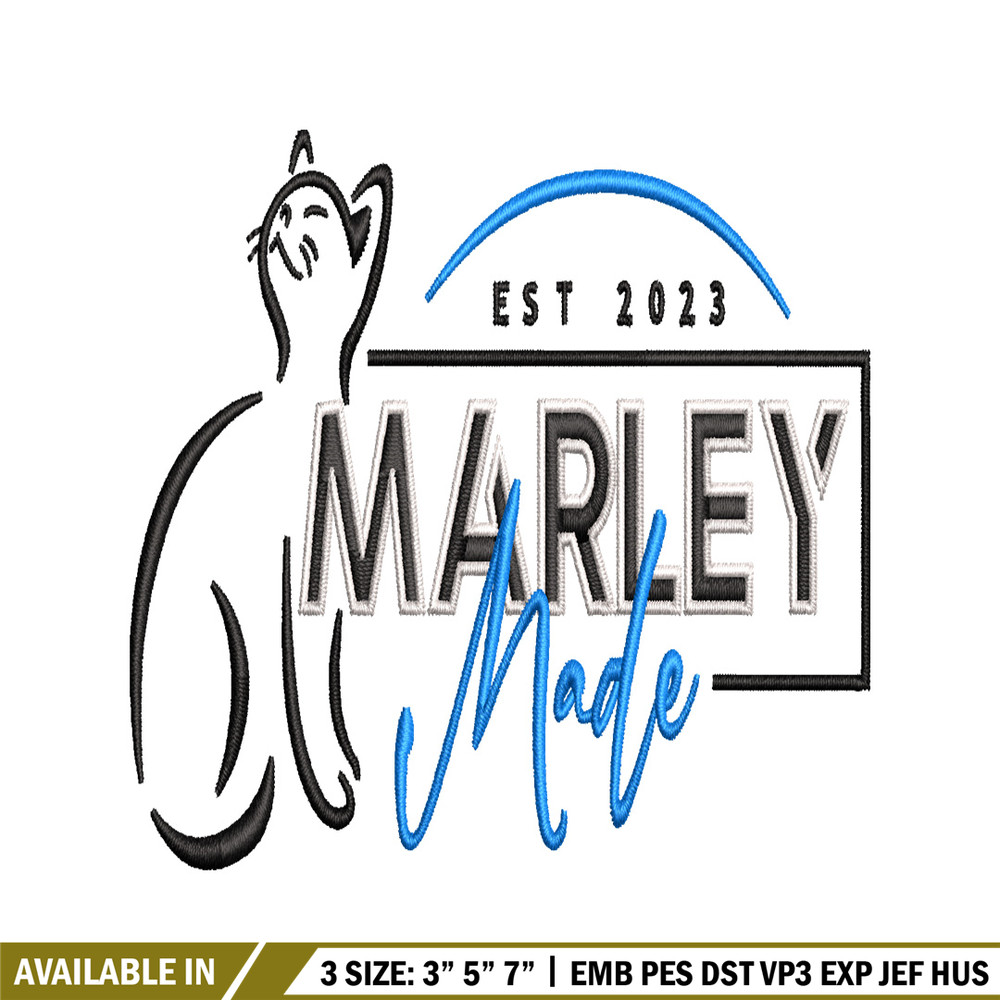 Marley Made embroidery design, Marley Made embroidery, logo design, Logo shirt, embroidery file, Digital download.jpg