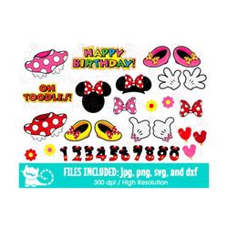 Mouse Head and Body SVG, Mouse Party Props SVG, Digital Cut Files in svg, dxf, png and jpg, Printable Clipart