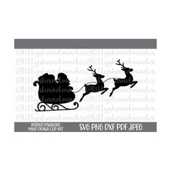 christmas sleigh svg, santa sleigh png, christmas sleigh png, santa sleigh png, santa svg, reindeer svg, santa clipart, reindeer clipart
