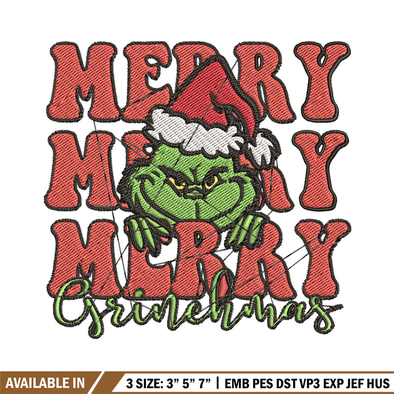 Merry Christmas Grinch Embroidery design, Grinch christmas Embroidery, logo design, Embroidery File, Instant download..jpg