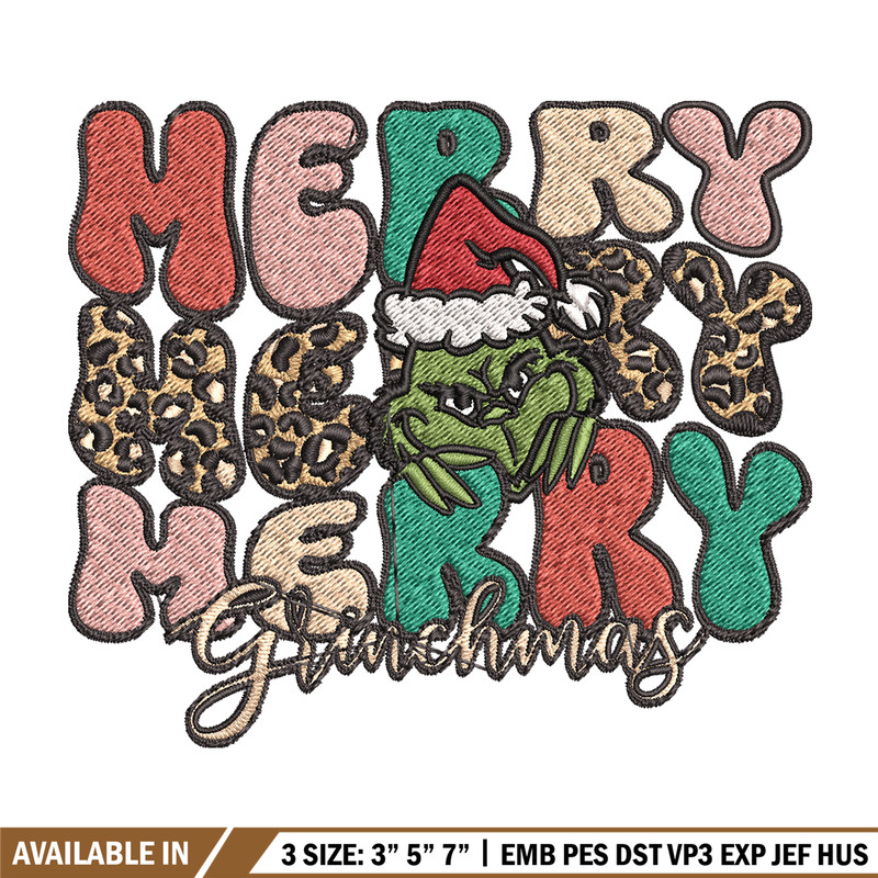Merry Grinch Embroidery design, Grinch Christmas Embroidery, Grinch design, Embroidery File, Digital download..jpg