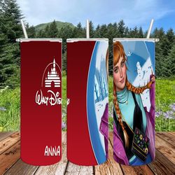 anna walt disney princess tumbler png, disney tumbler wrap, straight design 20oz/ 30oz skinny tumbler, png file