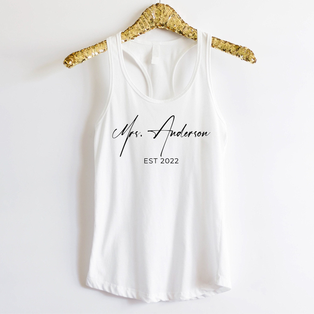 Mrs Custom Last Name Tank Top, Personalized Mrs Tank, Bride to be Gift, Custom Bridal Gift, Future Mrs, Gift for Bride, - 1.jpg