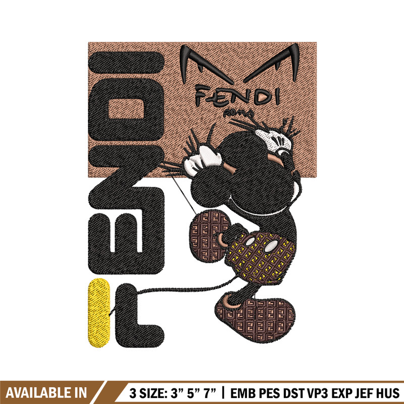 Mickey Fendi Logo Embroidery design, Mickey Mouse cartoon Embroidery, cartoon design, Embroidery File, Instant download..jpg