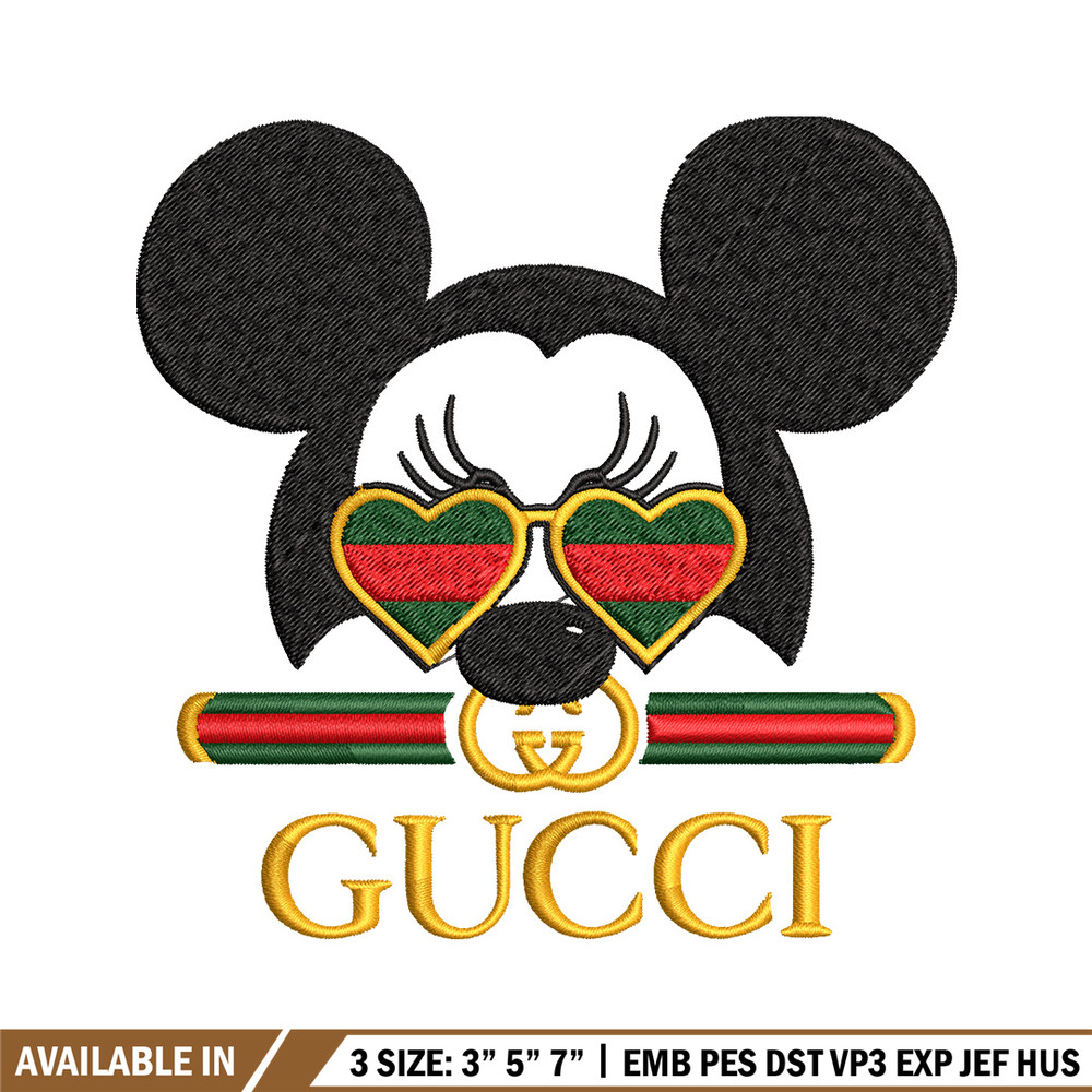 Mickey head gucci Embroidery Design, Gucci Embroidery, Brand Embroidery, Logo shirt, Embroidery File, Digital download.jpg