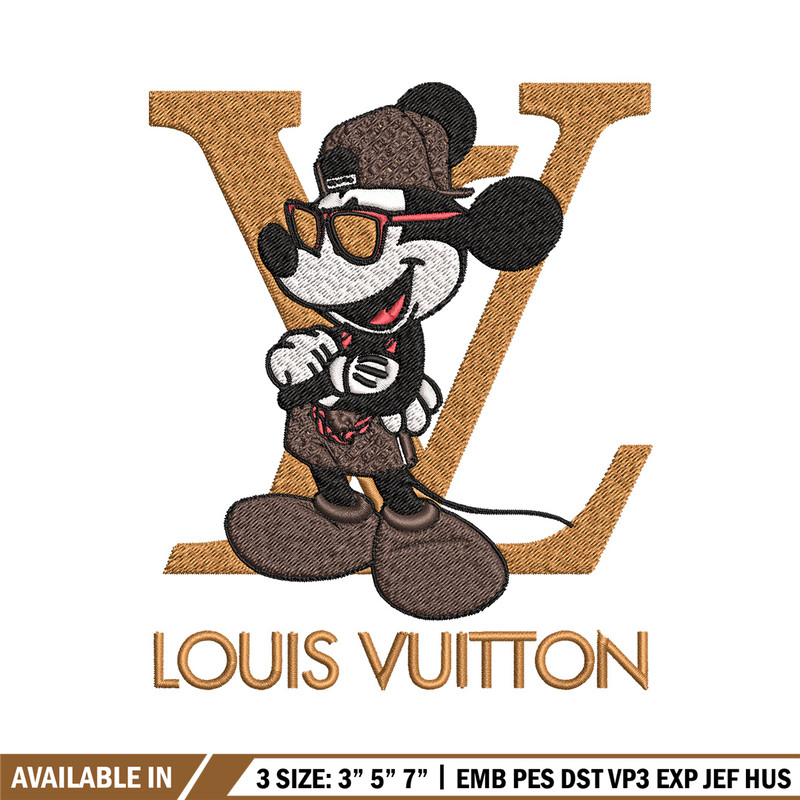 Mickey louis vuitton Embroidery Design, Lv Embroidery, Brand Embroidery, Logo shirt, Embroidery File, Digital download.jpg