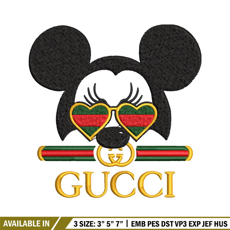 Mickey head gucci Embroidery Design, Gucci Embroidery, Brand Embroidery, Logo shirt, Embroidery File, Digital download.jpg