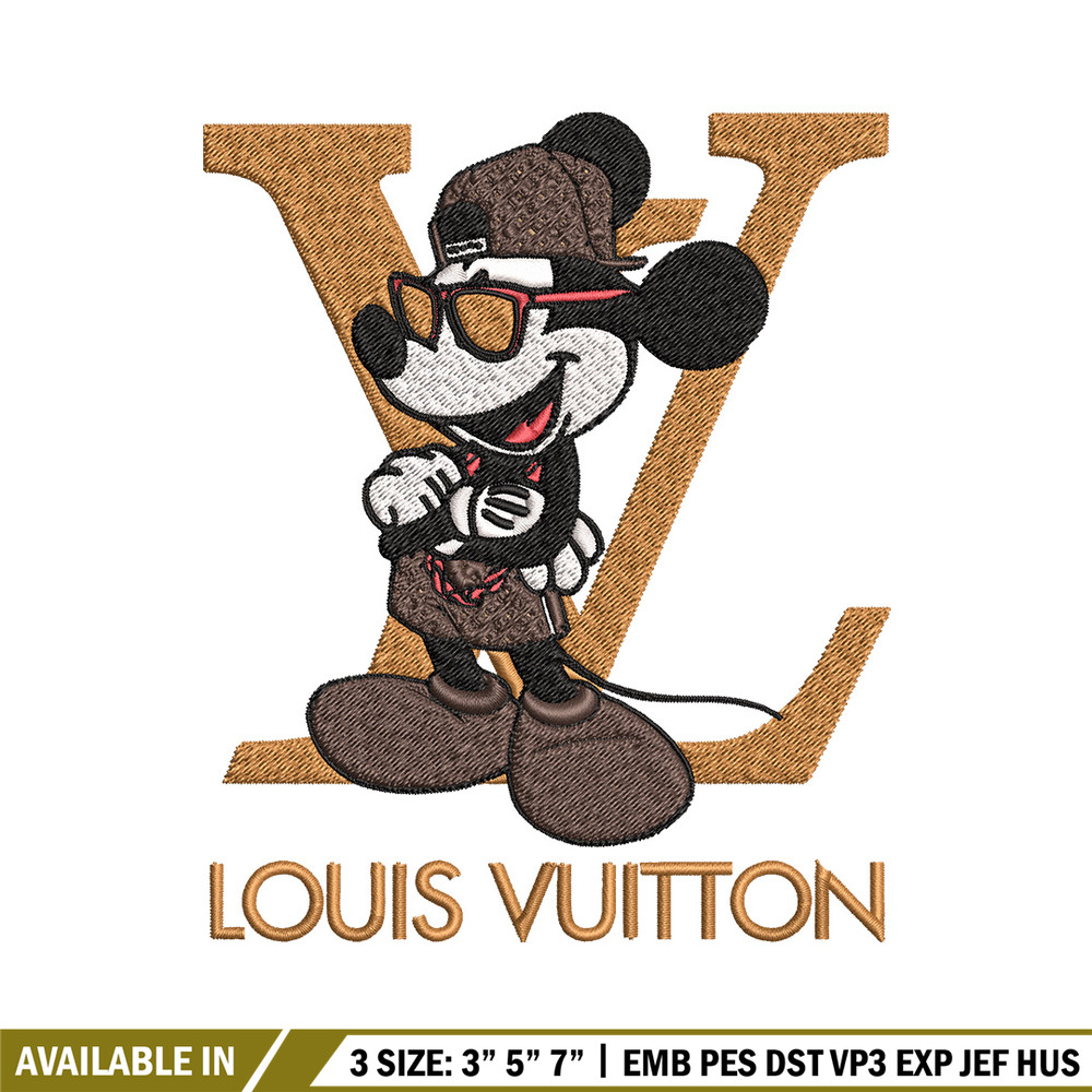 Mickey louis vuitton Embroidery Design, Lv Embroidery, Brand Embroidery, Logo shirt, Embroidery File, Digital download.jpg
