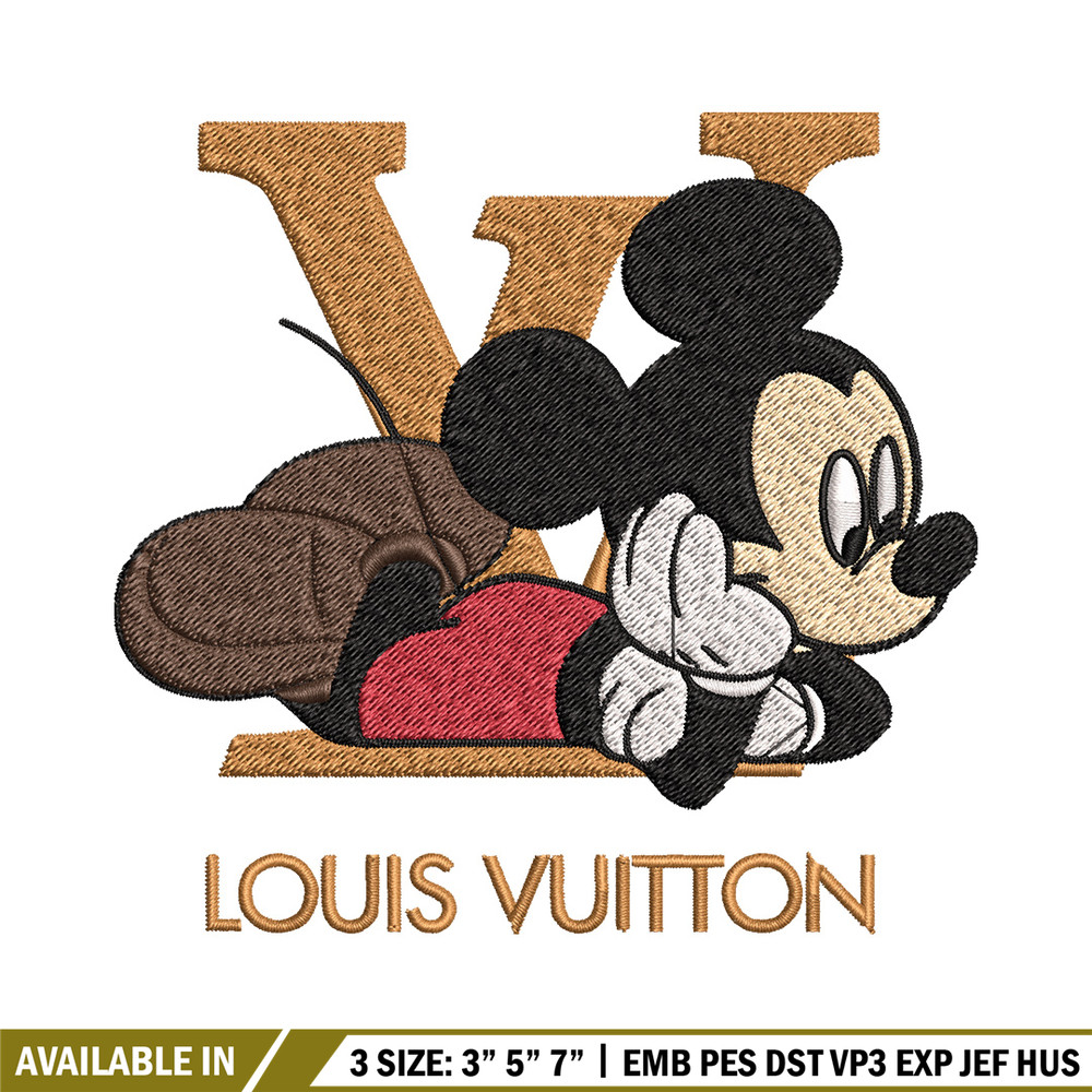 Mickey louis vuitton Embroidery Design, Lv Embroidery, Embroidery File, Brand Embroidery, Logo shirt, Digital download.jpg