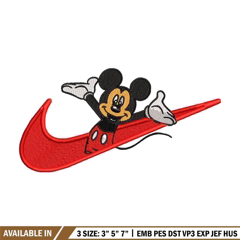 Mickey mouse Nike embroidery design, Disney embroidery, Nike design, cartoon design, cartoon shirt, Digital download.jpg