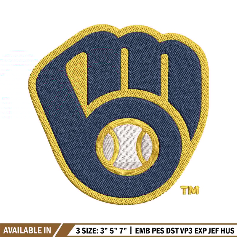 Milwaukee Brewers logo Embroidery, MLB Embroidery, Sport embroidery, Logo Embroidery, MLB Embroidery design.jpg