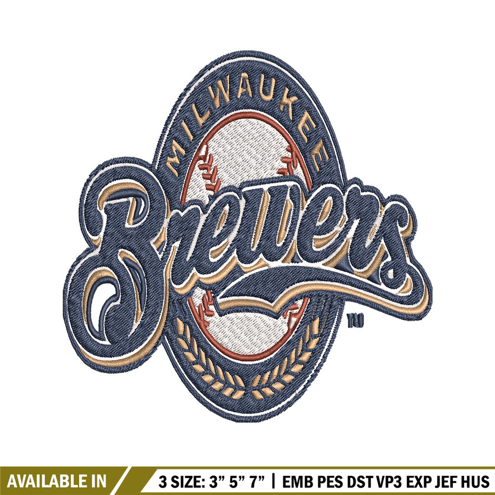 Milwaukee Brewers Embroidery Design, Logo Embroidery, MLB Embroidery, Embroidery File, Logo shirt, Digital download.jpg