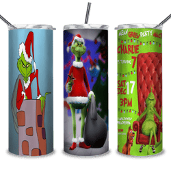 How the grinch stole Christmas and Grinch with dog tumbler, Christmas with stoler grinch png, grinch with dog png