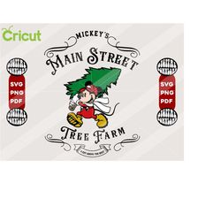 mickey's main street tree farm svg, christmas mickey svg, main street svg, santa svg, christmas svg, christmas mickey sh