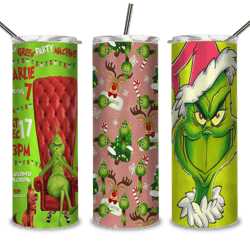 Cute christmas grinch tumbler, grinch with max png, reindeer and cute grinch png, christmas