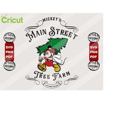mickey's main street tree farm svg, christmas mickey svg, main street svg, santa svg, christmas svg, christmas mickey sh