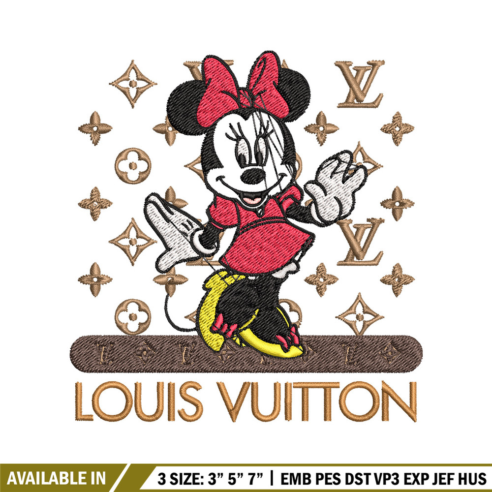 Minnie logo lv Embroidery Design, Lv Embroidery, Embroidery File, Brand Embroidery, Logo shirt, Digital download.jpg