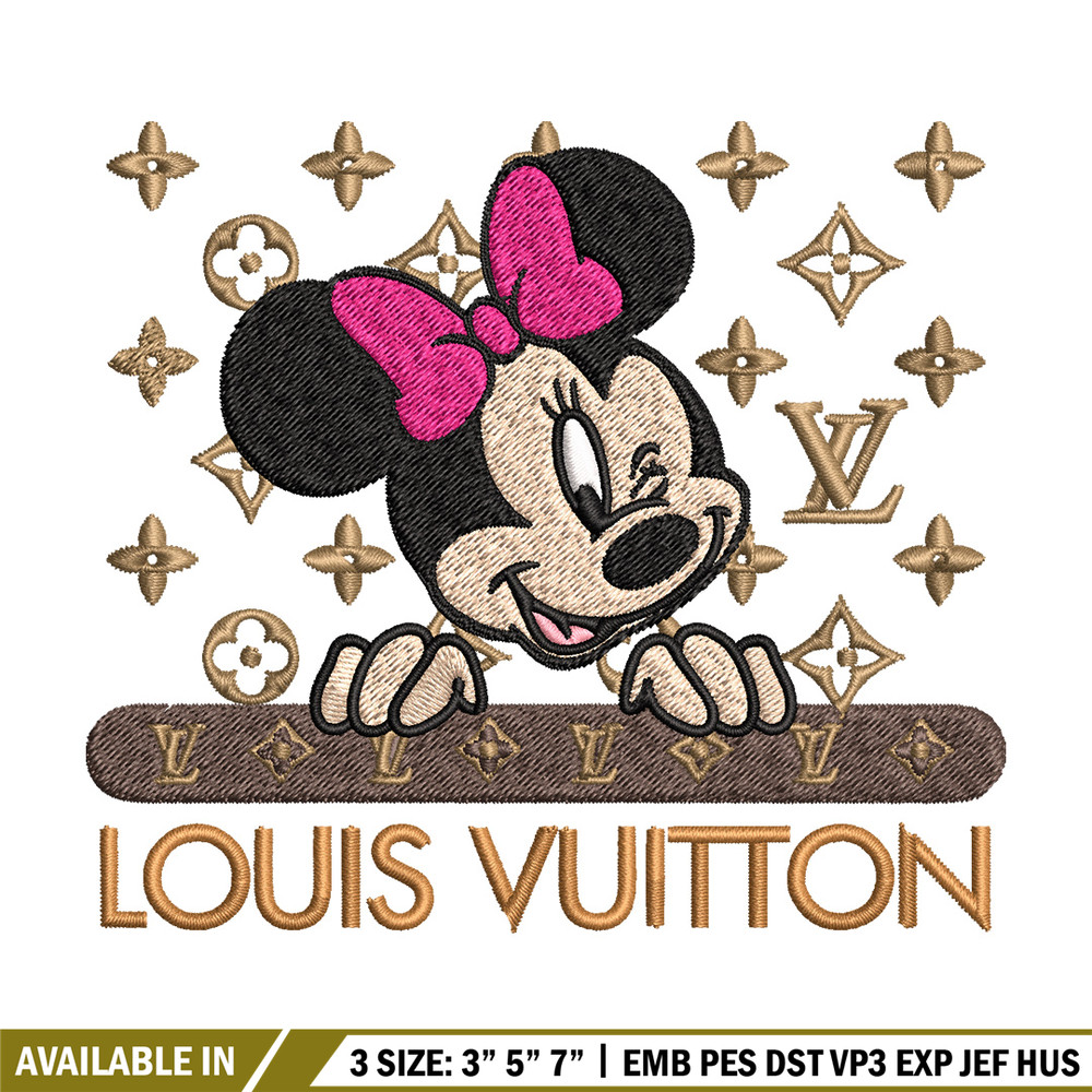 Minnie louis vuitton Embroidery Design, Lv Embroidery, Brand Embroidery, Logo shirt, Embroidery File, Digital download.jpg