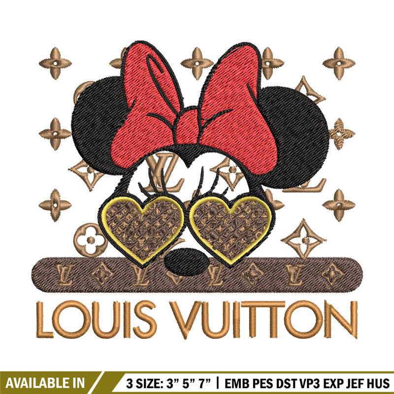 Minnie love lv Embroidery Design, Lv Embroidery, Embroidery File, Brand Embroidery, Logo shirt, Digital download.jpg