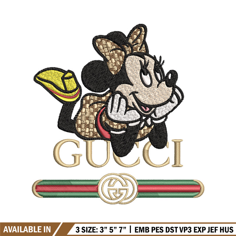 Minnie smile gucci Embroidery Design, Gucci Embroidery, Brand Embroidery, Logo shirt, Embroidery File, Digital download.jpg