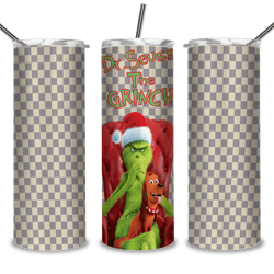 Grinch with dog sit on a chair tumbler, Christmas Grinch png, Grinch png, sublimation, digital download