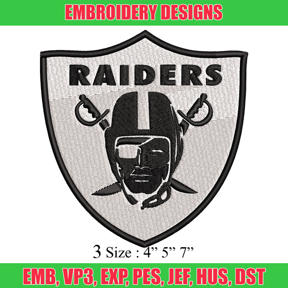 Raiders sport logo Embroidery Design, Brand Embroidery, Embroidery File, Logo shirt, Sport Embroidery, Digital download.jpg