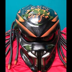 free shipping awesome orange fire predator helmet for biking dot ece with 3 lasers