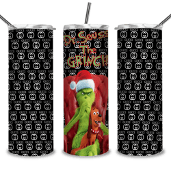Dr Seuss the grinch with black Gu-cci tumbler, Christmas Grinch png, Grinch png, sublimation, digital download