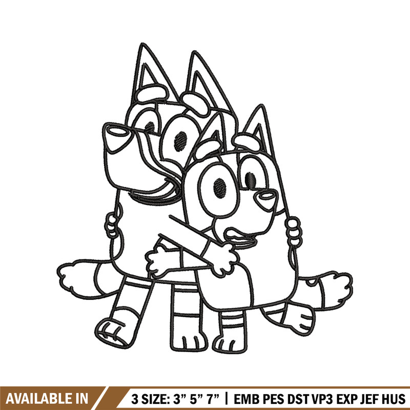Mom and Dad Bluey Coloring Pages Embroidery, Bluey Embroidery, Embroidery File, cartoon design, Digital download..jpg