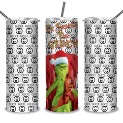 dr seuss the grinch with white gu-cci tumbler, christmas grinch png, grinch png, sublimation, digital download