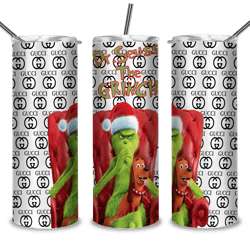 dr seuss the grinch with gu-cci tumbler, christmas grinch png, grinch png, sublimation, digital download