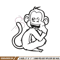 Monkey black white embroidery design, Monkey embroidery, Embroidery file, Embroidery shirt, Emb design, Digital download.jpg