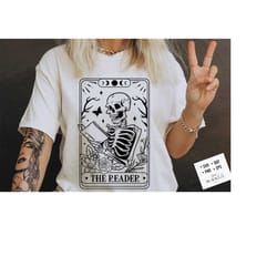 the reader tarot card svg, skeleton reading svg, the reader svg, book lover svg, reading svg, booktrovert svg,reader svg, funny book svg