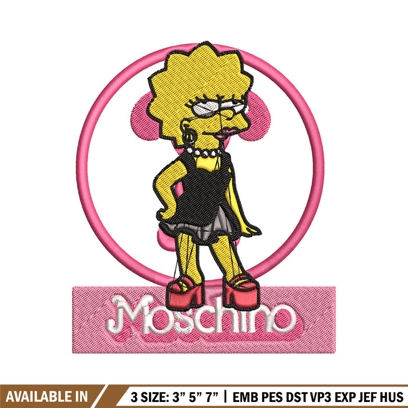 Moschino Milano Lisa Simpson Embroidery design, Simpson Embroidery, cartoon design, Embroidery File, Digital download..jpg