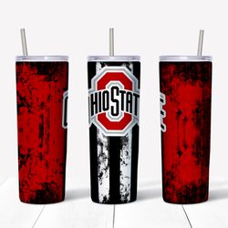 ohio state tumbler png, sports tumbler design, straight design 20oz/ 30oz skinny tumbler, instant download