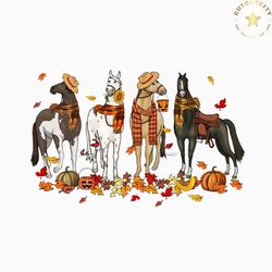 vintage fall horse spooky season png sublimation download