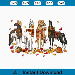Vintage Fall Horse Spooky Season PNG Sublimation Download