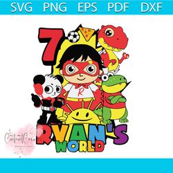 ryans world 7 years old svg png sublimation download