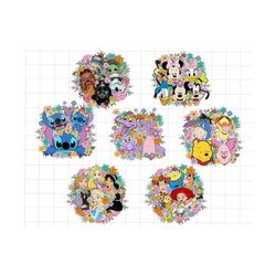 bundle spring flower family vacation png, family trip 2023 png, floral png, flower and garden festival png, magical kingdom,sublimation file