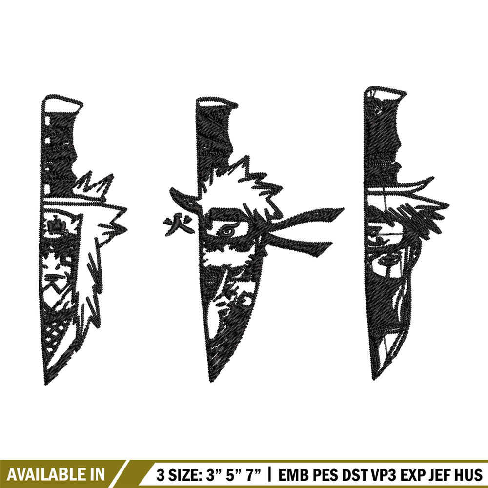 Naruto Character In Knife Embroidery design, Naruto Embroidery, anime design, Embroidery File, Instant download..jpg
