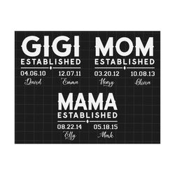 custom mama est mom est gigi est svg, new mom gift, mom established svg , mom svg, mothers day gift, gift for mom, pregnancy announcement