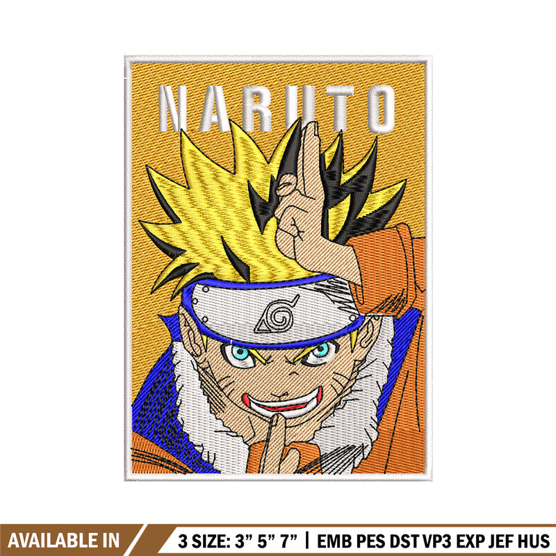 Naruto poster embroidery design, Naruto embroidery, embroidery file, anime design, anime shirt, Digital download.jpg