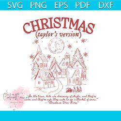 vintage christmas taylor version svg graphic design file