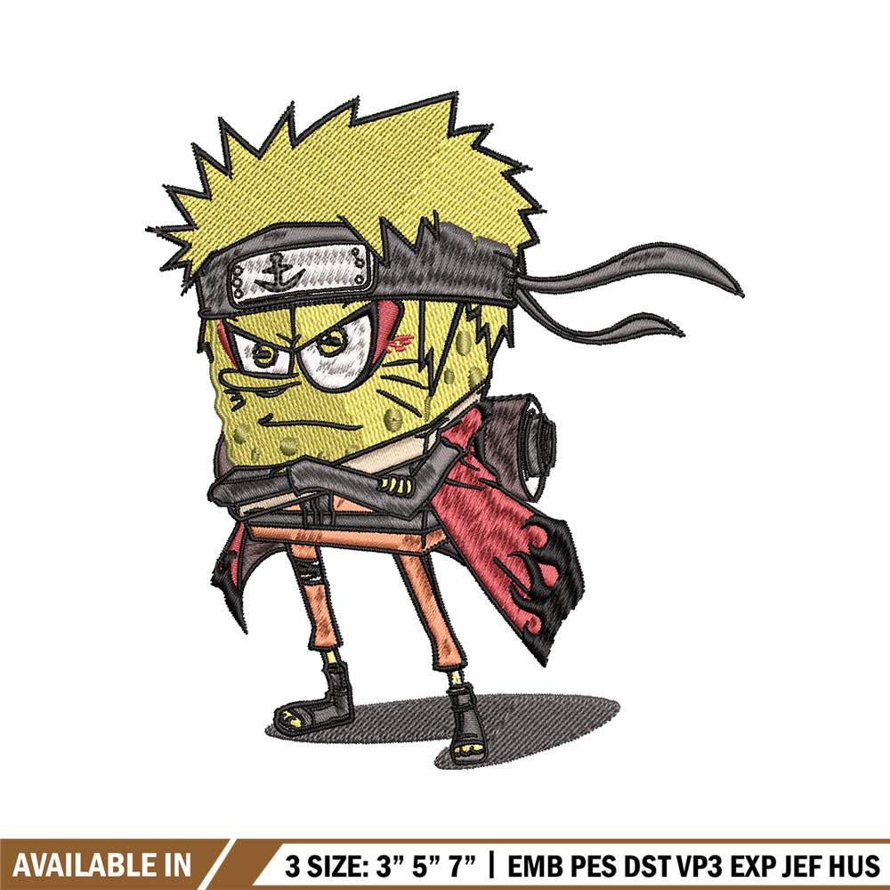 Naruto spongebob breathing embroidery design, Naruto embroidery, logo shirt, anime design, anime shirt, Digital download.jpg