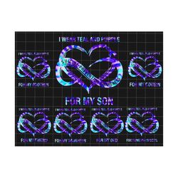 i wear teal and purple bundle png, semicolon suicidal prevention png, ribbon suicide depression, mental health, prevention suicide awareness